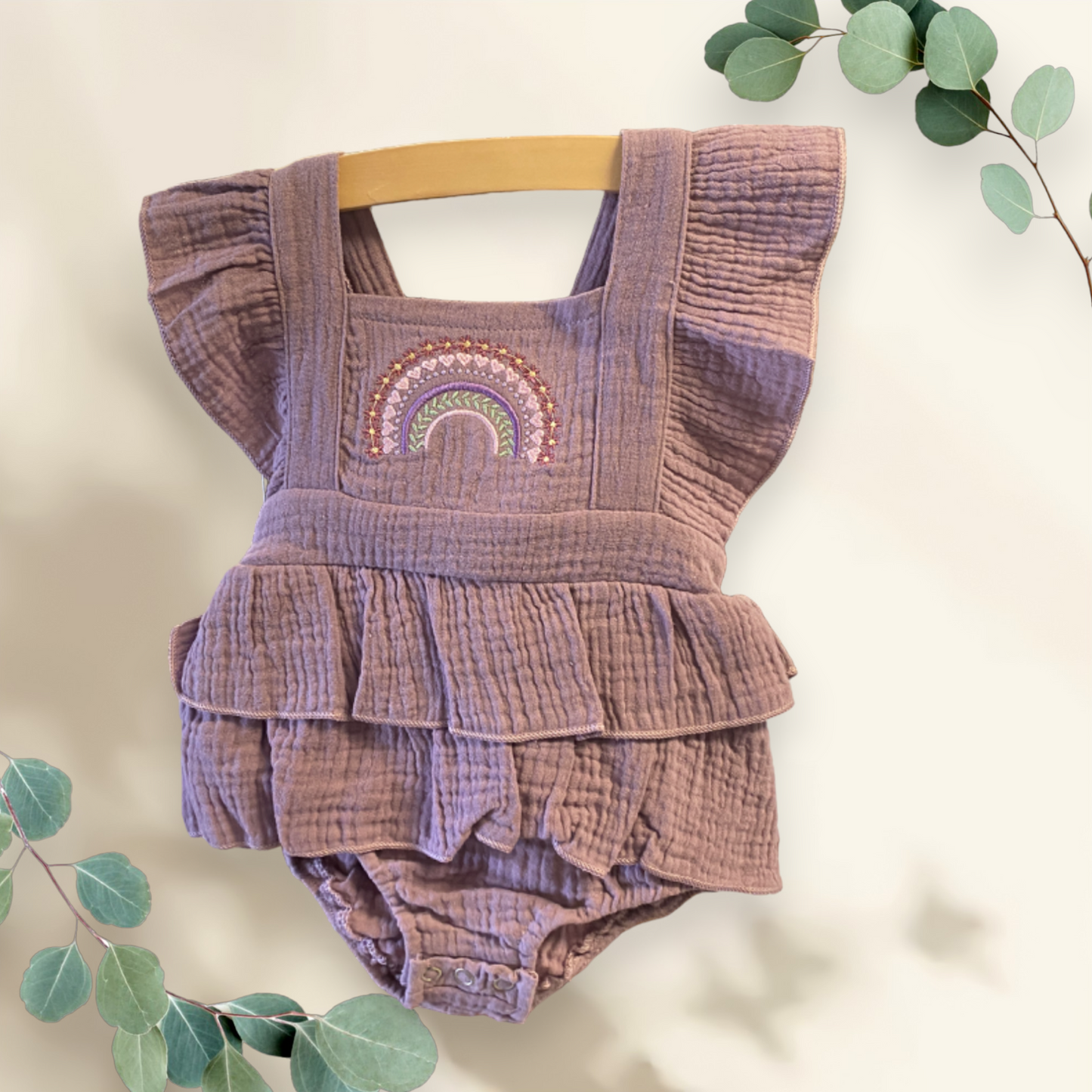 Embroidered Ruffled Flutter Bubble