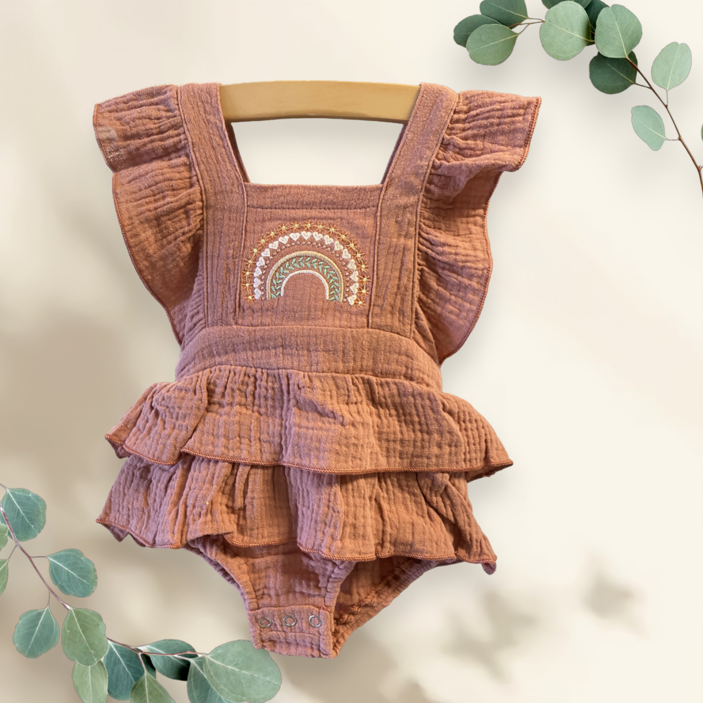 Embroidered Ruffled Flutter Bubble